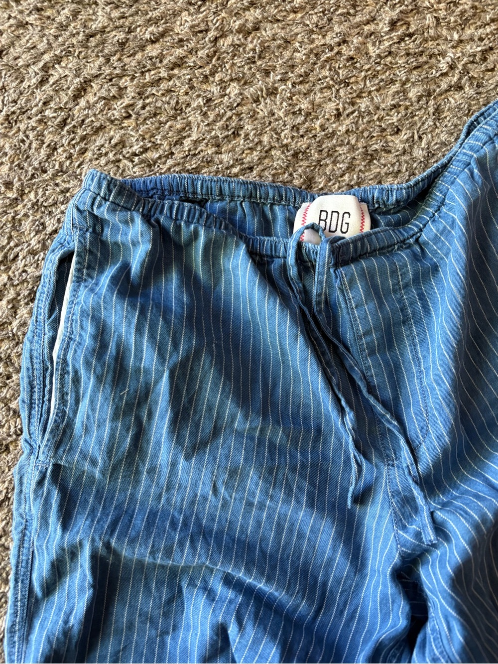 BDG Women’s Blue Pinstripe Drawstring Joggers